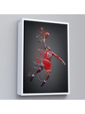 Uslucan Alışveriş Ahşap Çerçeveli Michael Jordan TABLO-7730