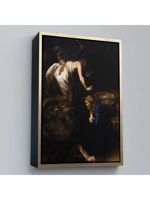 Uslucan Alışveriş Ahşap Çerçeveli Caravaggio - Duyuru Tablosu - ANNUNCIATION-7420