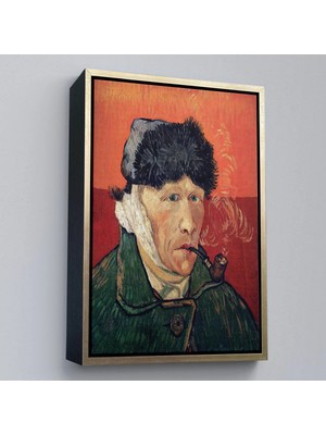 Uslucan Alışveriş Ahşap Çerçeveli Vincent Van Gogh - Kulakları Bandajlı Portre TABLO-7470