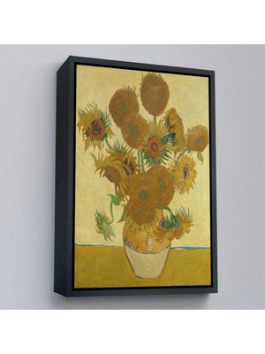 Uslucan Alışveriş Ahşap Çerçeveli Vincent Van Gogh - Ayçiçekleri TABLO-7468