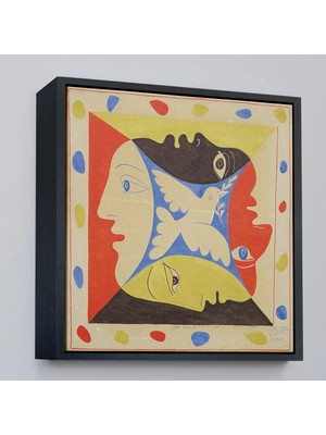 Uslucan Alışveriş Ahşap Çerçeveli Pablo Picasso, Dörtlü Yüzler TABLOSU-8348
