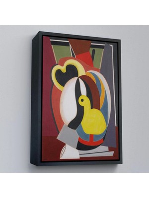 Uslucan Alışveriş Ahşap Çerçeveli Auguste Herbin - Soyut Sanat Kompozisyon TABLOSU-8102