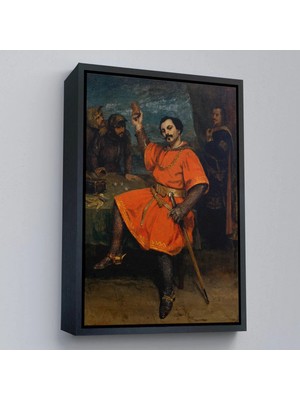 Uslucan Alışveriş Ahşap Çerçeveli Gustave Courbet - Louis Gueymard Şeytan Robert Rolünde TABLO-7356