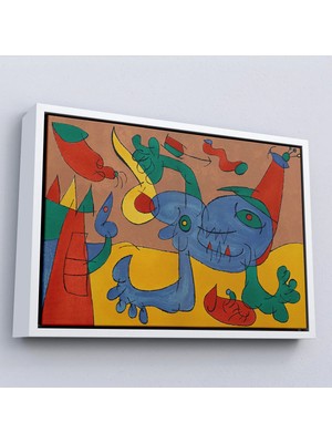 Uslucan Alışveriş Ahşap Çerçeveli Joan Miro Soyut Sanat TABLOSU-7068