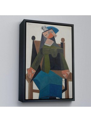 Uslucan Alışveriş Ahşap Çerçeveli Pablo Picasso - Koltukta Oturan Soyut Kadın TABLOSU-7295