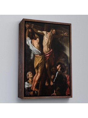 Uslucan Alışveriş Ahşap Çerçeveli Caravaggio - Aziz Andrew'un Çarmıha Gerilmesi Tablo - The Crucifixion Of Saint ANDREW-7424