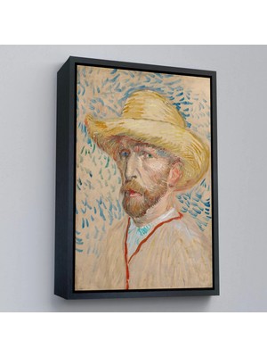Uslucan Alışveriş Ahşap Çerçeveli Vincent Van Gogh - Hasır Şapkalı Otoportre TABLOSU-7462