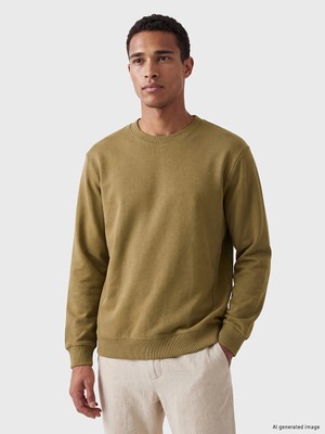Lc Waikiki Yeni Sezon Sarı Bisiklet Yaka Erkek Kalın Sweatshirt