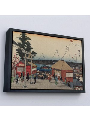 Uslucan Alışveriş Ahşap Çerçeveli Hiroşige, Yushima'daki Tenjin Tapınağı TABLOSU-7028