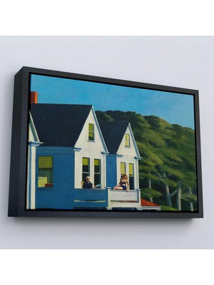 Uslucan Alışveriş Ahşap Çerçeveli Edward Hopper - Ikinci Kat Güneş Işığı Tablo - Second Story SUNLIGHT-7129