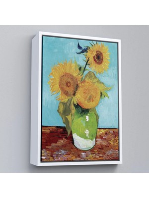 Uslucan Alışveriş Ahşap Çerçeveli Vincent Van Gogh - Ayçiçekleri TABLO-7464