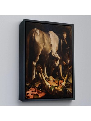 Uslucan Alışveriş Ahşap Çerçeveli Caravaggio - Aziz Paul'un Dönüşümü Tablo - The Conversion Of Saint PAUL-8104