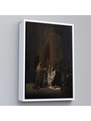 Uslucan Alışveriş Ahşap Çerçeveli Rembrandt Van Rijn Simeon - Tapınakta Övgü Şarkısı TABLO-7408