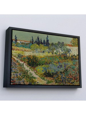 Uslucan Alışveriş Ahşap Çerçeveli Vincent Van Gogh - Çiçek Bahçesi Tablo - Flowering Garden With PATH-7182