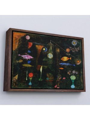Uslucan Alışveriş Ahşap Çerçeveli Paul Klee - Sihirli Balık Tablo - Fish MAGIC-7109