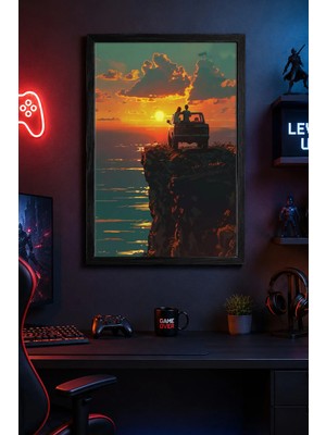 Charmbi Gün Batımı Temalı Siyah Çerçeveli Modern Duvar Tablosu Özel Poster 15X21 | 21X30 | 30X42