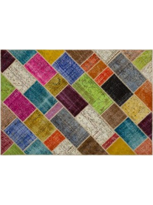 Apex Halı El Dokuması Patchwork Vintage Yün-Pamuk Multi Naturel Halı 21665 160 x 233 cm