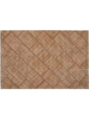 Apex Halı El Dokuması Patchwork Vintage Yün-Pamuk Kahve Halı 21007 154 x 230 cm