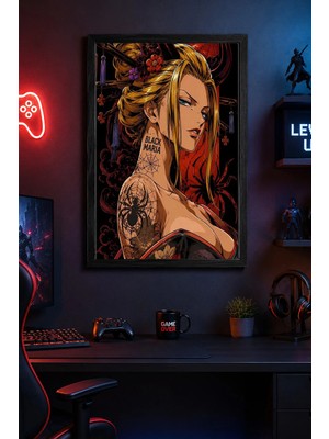 Charmbi Black Maria Siyah Çerçeveli Modern Duvar Tablosu Özel Kaplama Poster 15X21 | 21X30 | 30X42