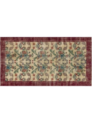 Apex Halı El Dokuması Vintage Yün-Pamuk Naturel Halı 35990 133 x 247 cm