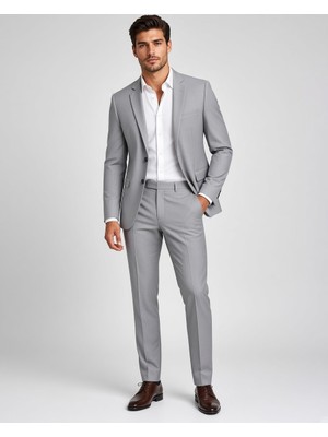 Sabri Zengin Erkek Slim Fit Poliviskon Kumaş 2 Parça Takım Elbise