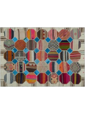 Apex Halı El Dokuması Patchwork Vintage Yün-Pamuk Naturel Halı 25287 162 x 231 cm