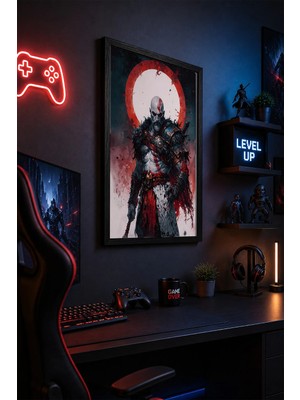 Charmbi God Of War 21X30 Siyah Çerçeveli Modern Duvar Tablosu Özel Koruyucu Kaplama Poster
