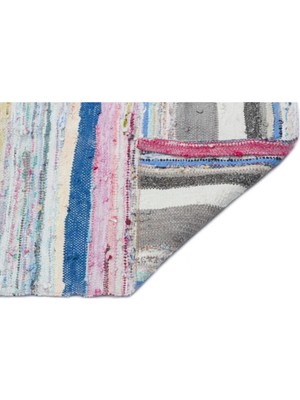 Apex Halı El Dokuması Vintage Yün-Pamuk Çizgili Çaput Halı 32130 160 x 306 cm