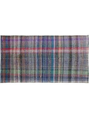 Apex Halı El Dokuması Vintage Yün-Pamuk Çizgili Çaput Halı 32011 164 x 293 cm