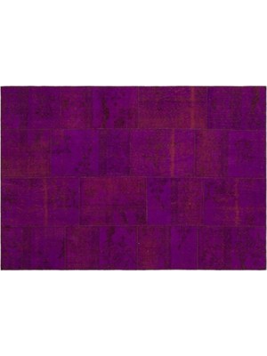 Apex Halı El Dokuması Patchwork Vintage Yün-Pamuk Fuşya Halı 21579 160 x 233 cm