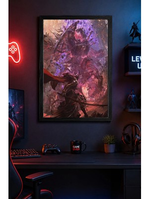 Charmbi Malenia Vs Radahn Ahşap Çerçeveli Poster Hediyelik Duvar Tablosu Premium Baskı 15X21 | 21X30 | 30X42