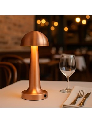 Merfi Store Elektrikürünleri Şarjlı Dokunmatik Masa Lambası Lotus Rose | 3 Renk Modu | Dimmerli Taşınabilir Şarjlı Lamba | USB Şarjlı Cafe Restoran Masa Lambası | Şık ve Kompakt Tasarım