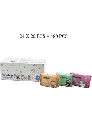 TKÇ Freshup Mini 24X20PCS = 480 Pcs Cep Islak Mendil Mix (5492)