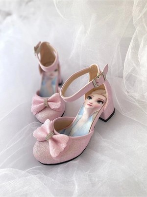 NeSe Shoes Kız Çocuk Fiyonklu Prenses Topuklu Ayakkabı — Pembe