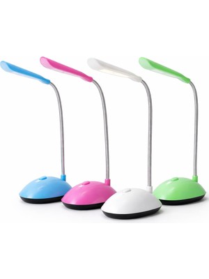 Merfi Store Kablosuz LED Masa Lambası Pilli Taşınabilir Esnek Gövdeli Göz Yormayan Işık Küçük Boy Modern Okuma Lambası Çok Renkli