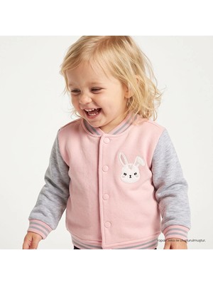 Hellobaby Kız Bebek Kolej Mont Tavşan Baskılı Çıtçıtlı Hakim Yaka Long Sleeve