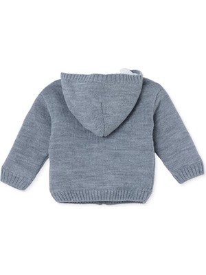 Hellobaby Erkek Bebek Triko Hırka Fermuarlı Kapüşonlu Long Sleeve