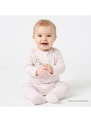 Hellobaby Kız Bebek Tulum Puantiye Baskılı Fermuarlı Bisiklet Yaka Uzun Kol Patikli