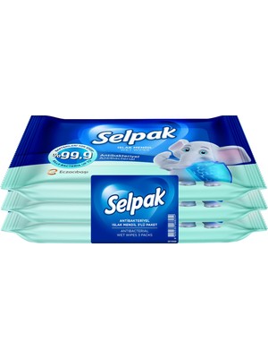 Islak Cep Mendili Antibakteriyel 10 Lu, 3 Adet