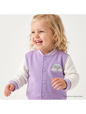 Hellobaby Kız Bebek Kolej Mont Gökyüzü Baskılı Çıtçıtlı Hakim Yaka Long Sleeve
