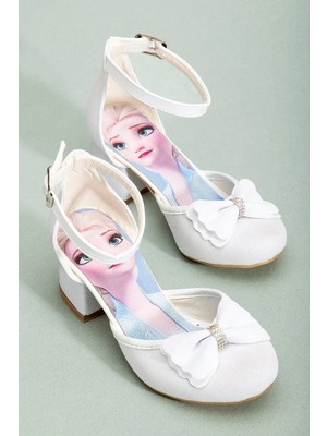 NeSe Shoes Kız Çocuk Fiyonklu Prenses Topuklu Ayakkabı — Beyaz