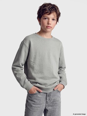 Lc Waikiki Yeni Sezon Gri Bisiklet Yaka Erkek Çocuk Sweatshirt