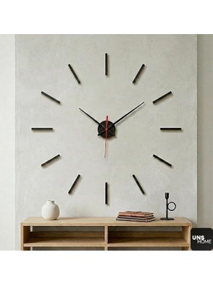 Şık Çizgili Duvar Saati - Pleksi Minimalist Duvar Saati 80X80