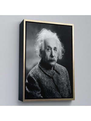 Uslucan Alışveriş Ahşap Çerçeveli Albert Einstein TABLO-7845