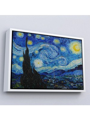 Uslucan Alışveriş Ahşap Çerçeveli Vincent Van Gogh - Yıldızlı Gece Tablo - The Starry NIGHT-7133