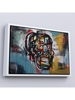 Uslucan Alışveriş Ahşap Çerçeveli Jean Michel Basquiat'in Untitled Kafatası TABLOSU-7266