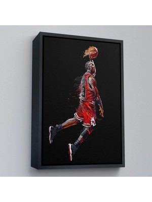 Uslucan Alışveriş Ahşap Çerçeveli Michael Jordan TABLO-7766