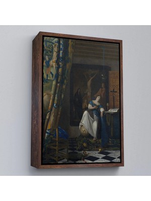 Uslucan Alışveriş Ahşap Çerçeveli Johannes Vermeer - Katolik Inancının Alegorisi Tablo- Allegory Of The Catholic FAITH-8057