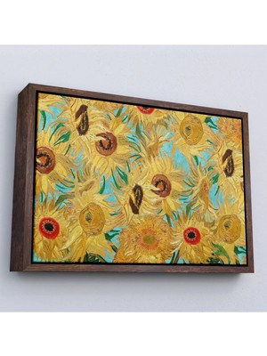 Uslucan Alışveriş Ahşap Çerçeveli Vincent Van Gogh - Ayçiçekleri TABLO-7174