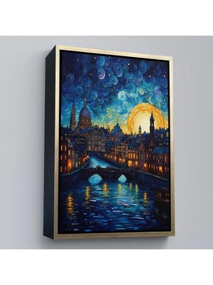 Uslucan Alışveriş Ahşap Çerçeveli Vincent Van Gogh Tarzı Venedik TABLOSU-7795